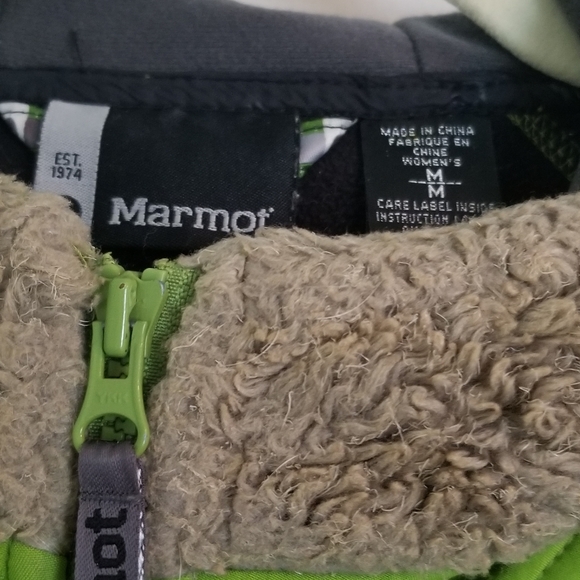 Marmot Green fur lined Jacket Medium - Picture 5 of 6